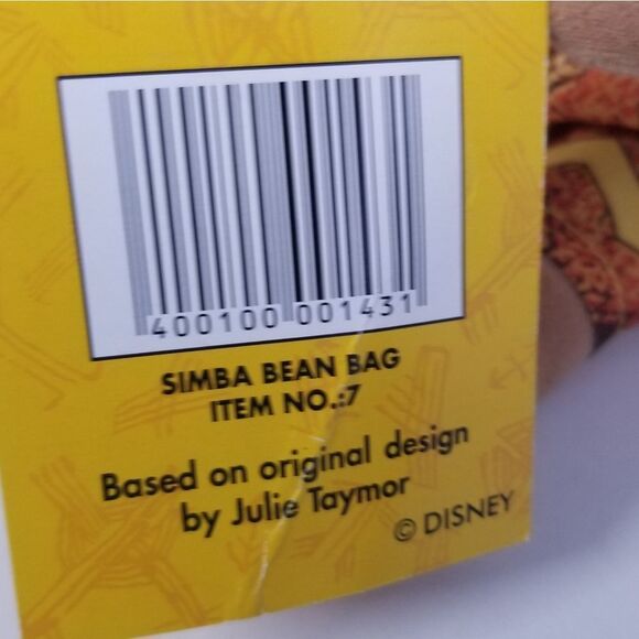 THE Lion King Disney Broadway Simba Bean Bag - Picture 8 of 8